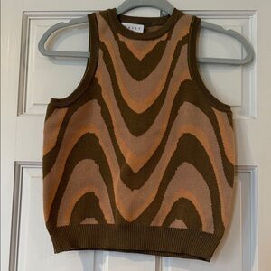 Daisy Street Retro Wave Pattern Sleeveless Tank Sweater XS